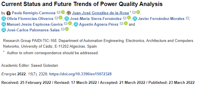 Current Status and Future Trends of Power Quality Analysis