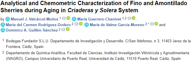 Analytical and Chemometric Characterization of Fino and Amontillado Sherries during Aging in Criaderas y Solera System