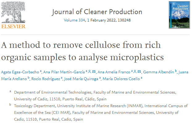 A method to remove cellulose from rich organic samples to analyse microplastics