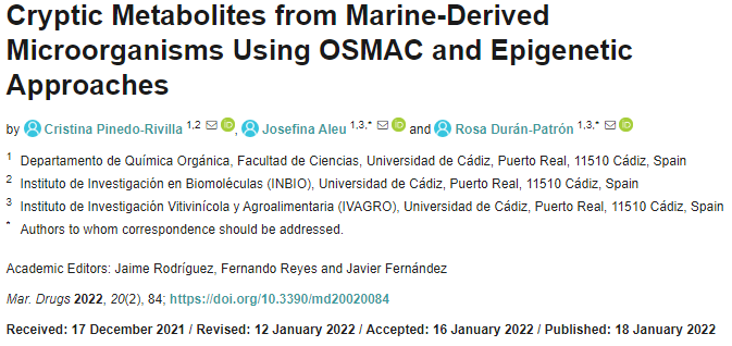 Cryptic Metabolites from Marine-Derived Microorganisms Using OSMAC and Epigenetic Approaches