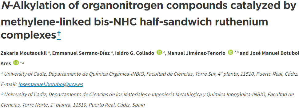 N -Alkylation of organonitrogen compounds catalyzed by methylene-linked bis-NHC half-sandwich ruthenium complexes